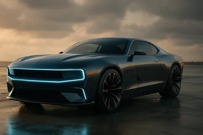 Modern Electric Muscle Car Concept Exterior