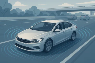 Autonomous Self Driving Car On Highway