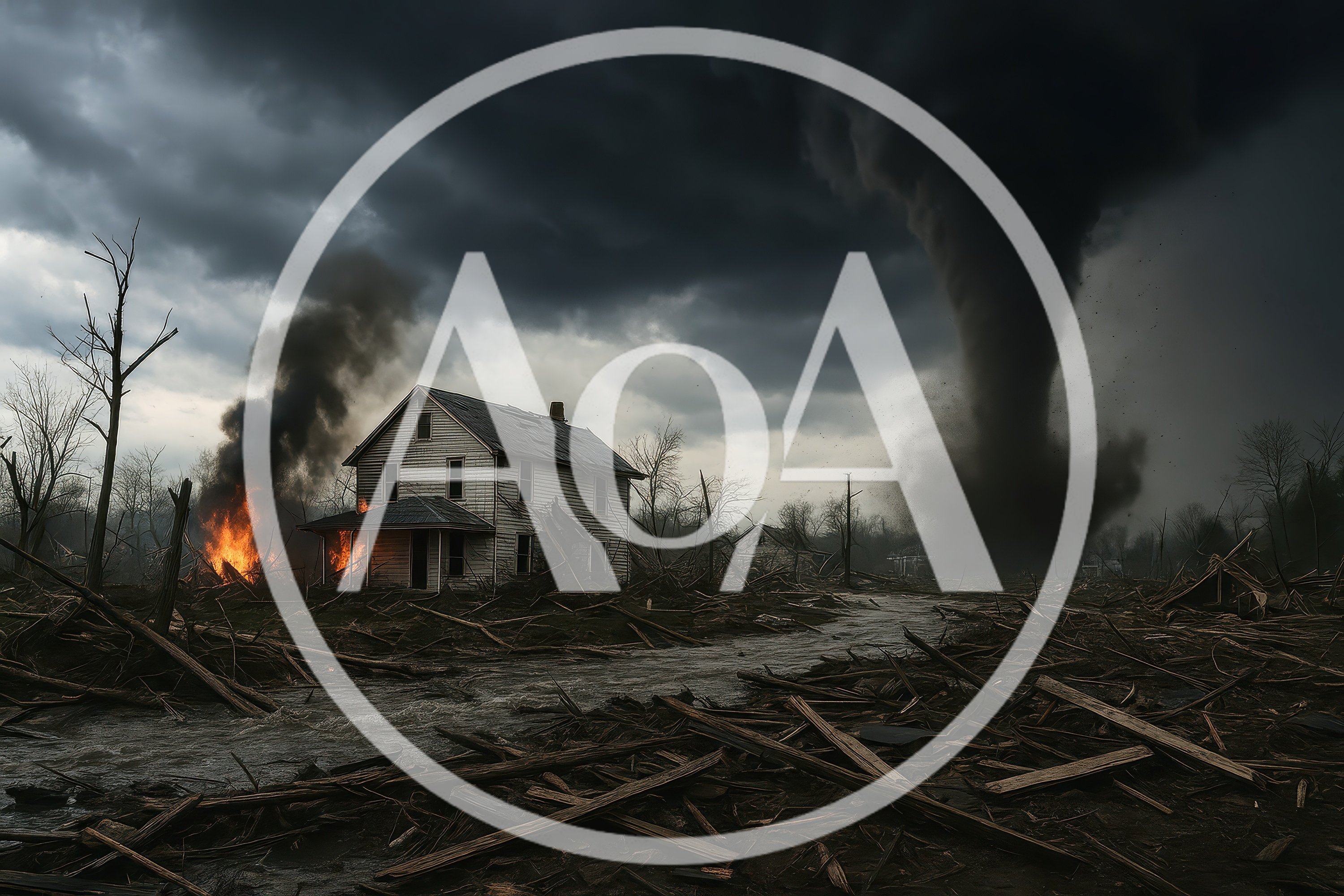 Devastating Tornado Striking A Rural House In Ruins