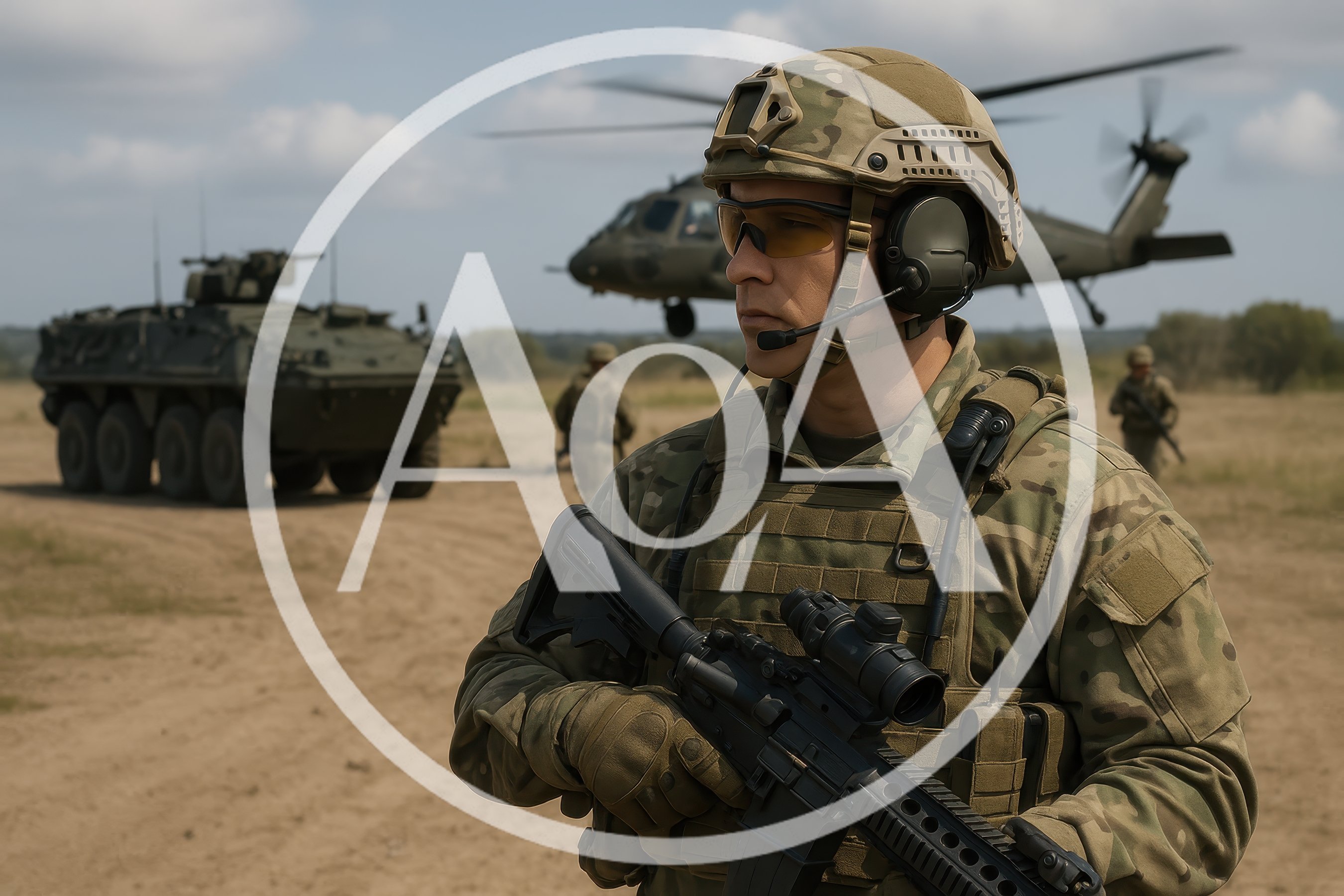 Soldier Standing Guard During Military Field Training Exercise