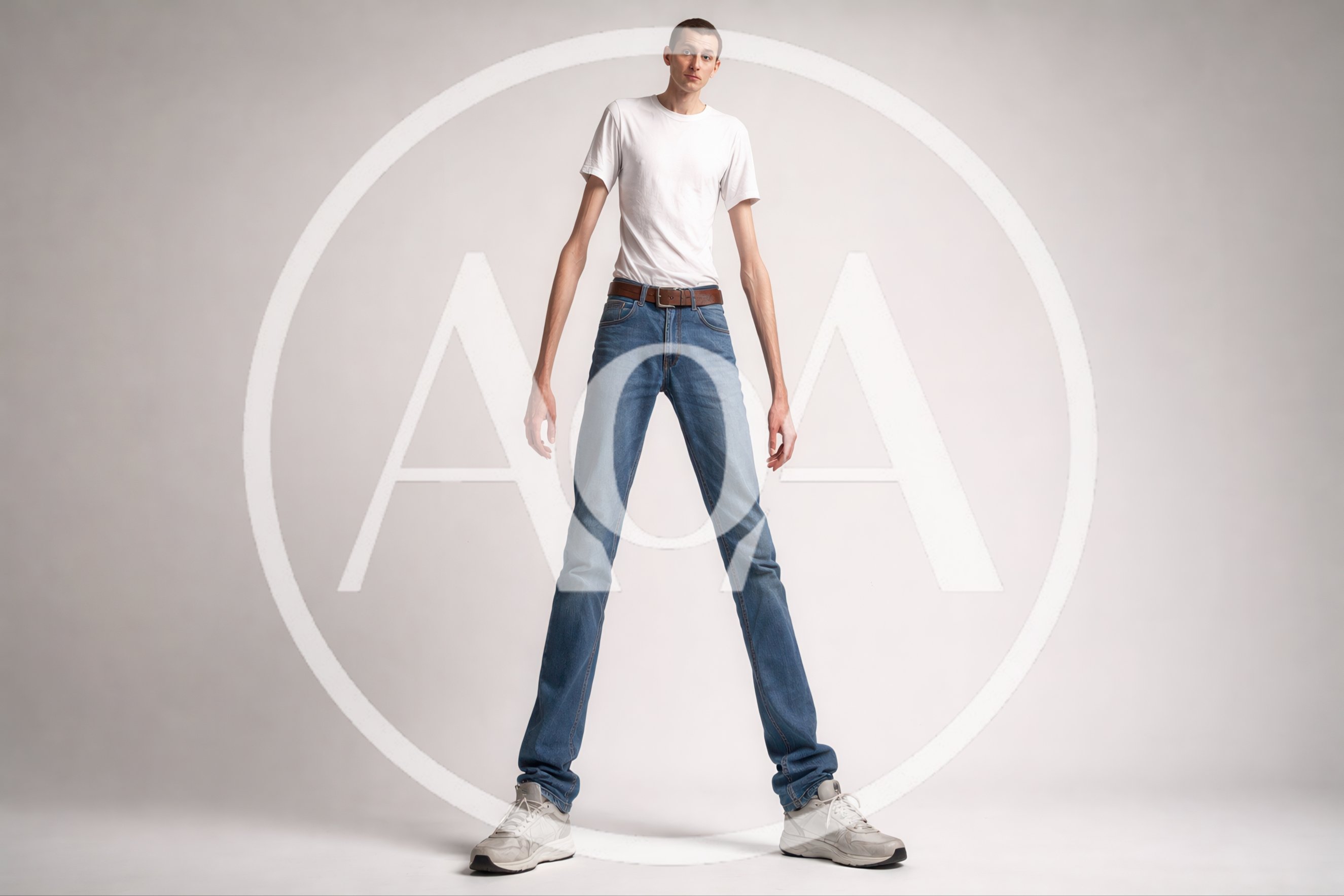 Tall Man With Extremely Long Limbs Standing