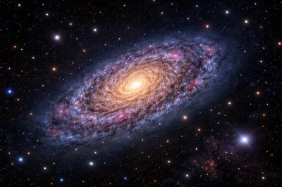 Spiral Galaxy In Deep Space
