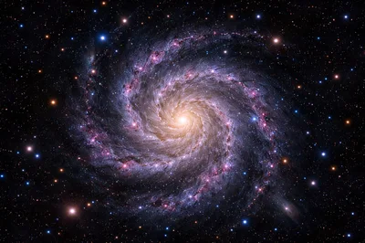 Stunning Spiral Galaxy In Deep Space