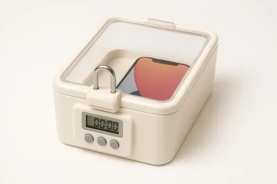 Smartphone Locked Inside A Digital Timer Box