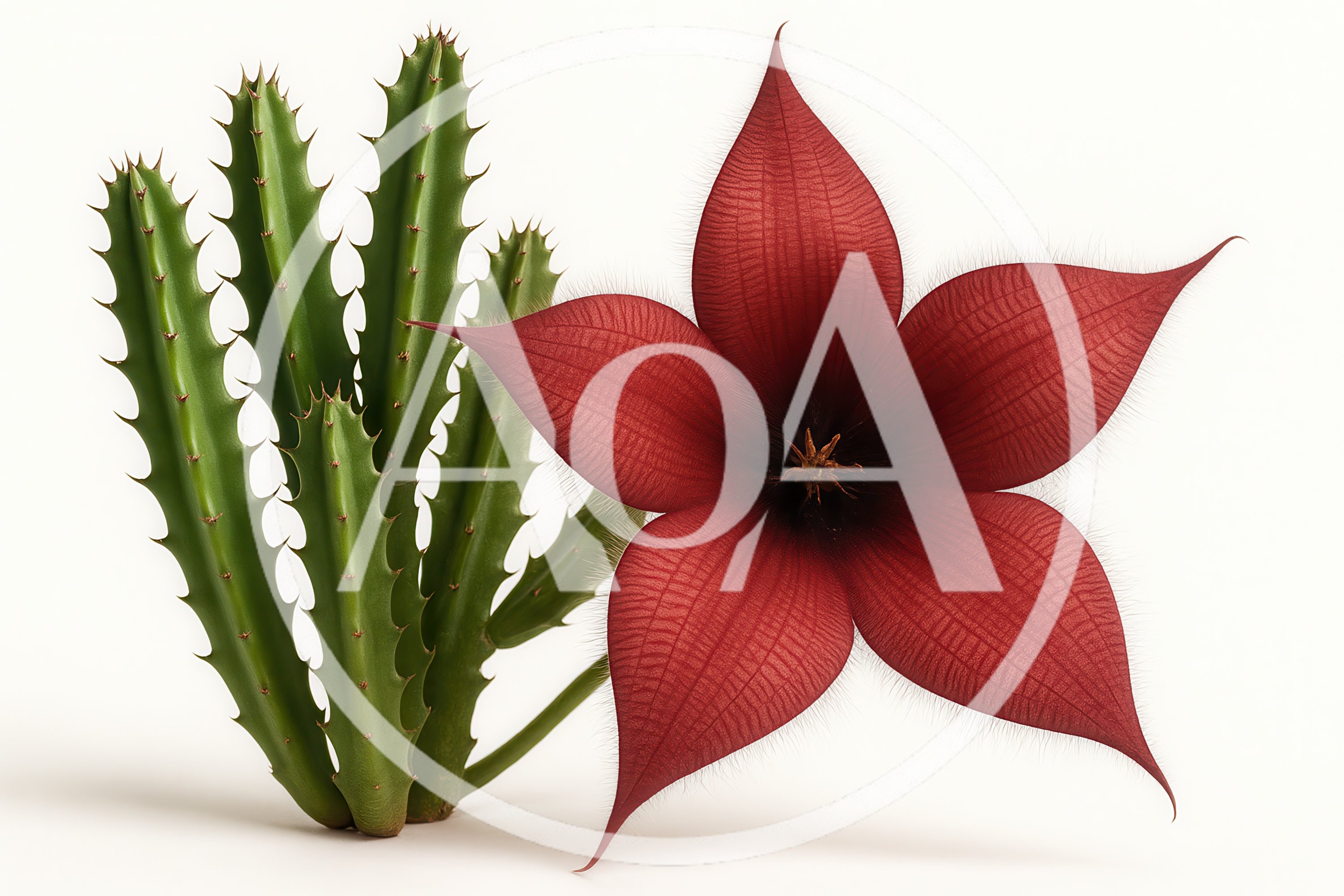 Stapelia Gigantea Succulent Plant With Large Red Flower