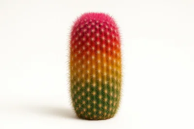 Gradient Rainbow Colored Cactus Isolated On White Background
