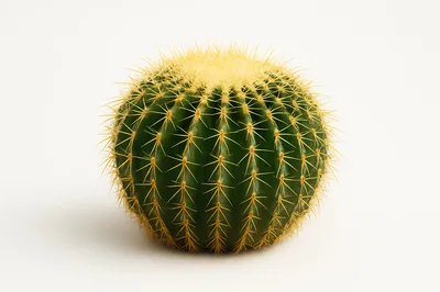 Golden Barrel Cactus Isolated On White Background