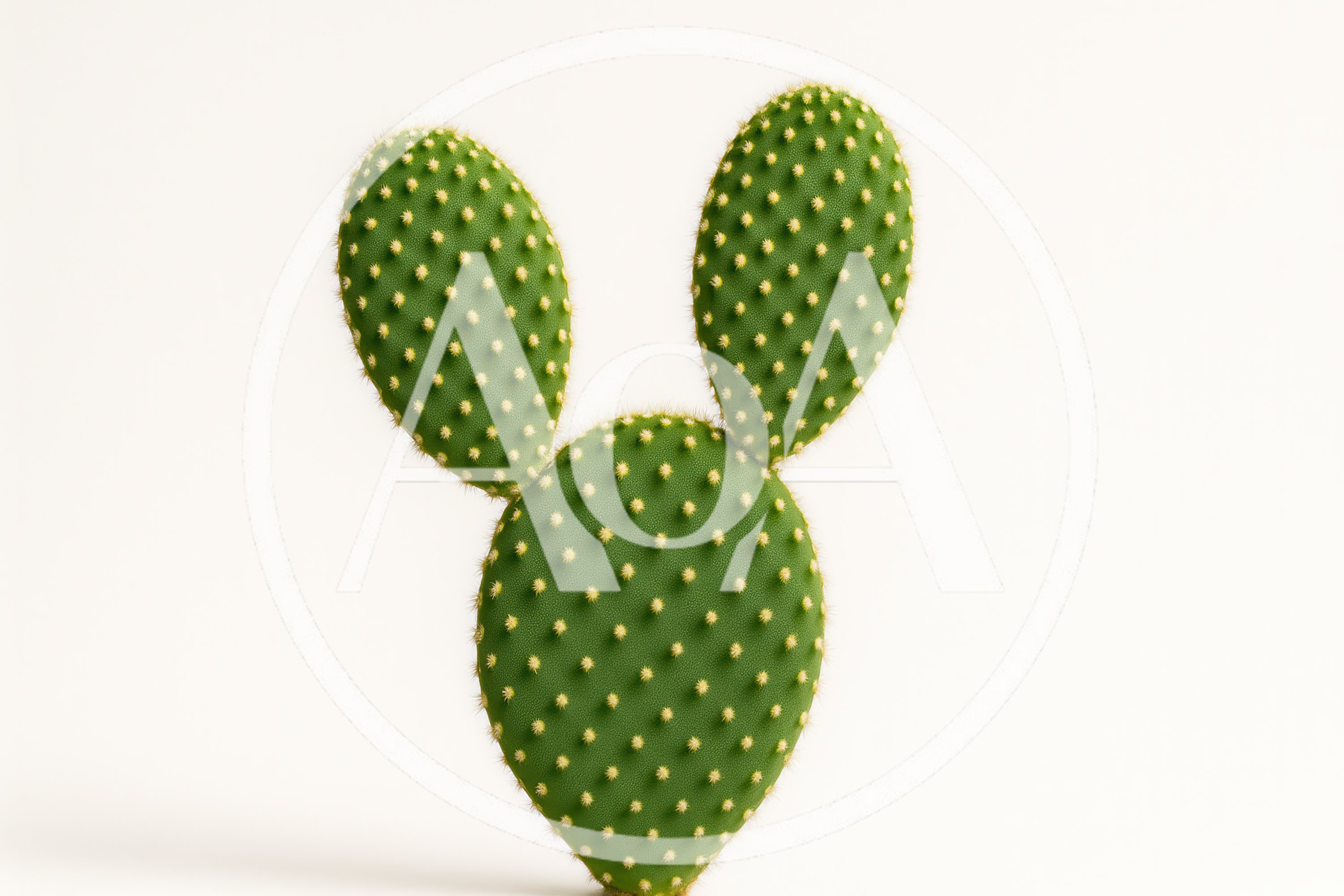 Bunny Ear Cactus Plant On White Background