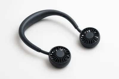 Portable Hands Free Neck Fan On White Background