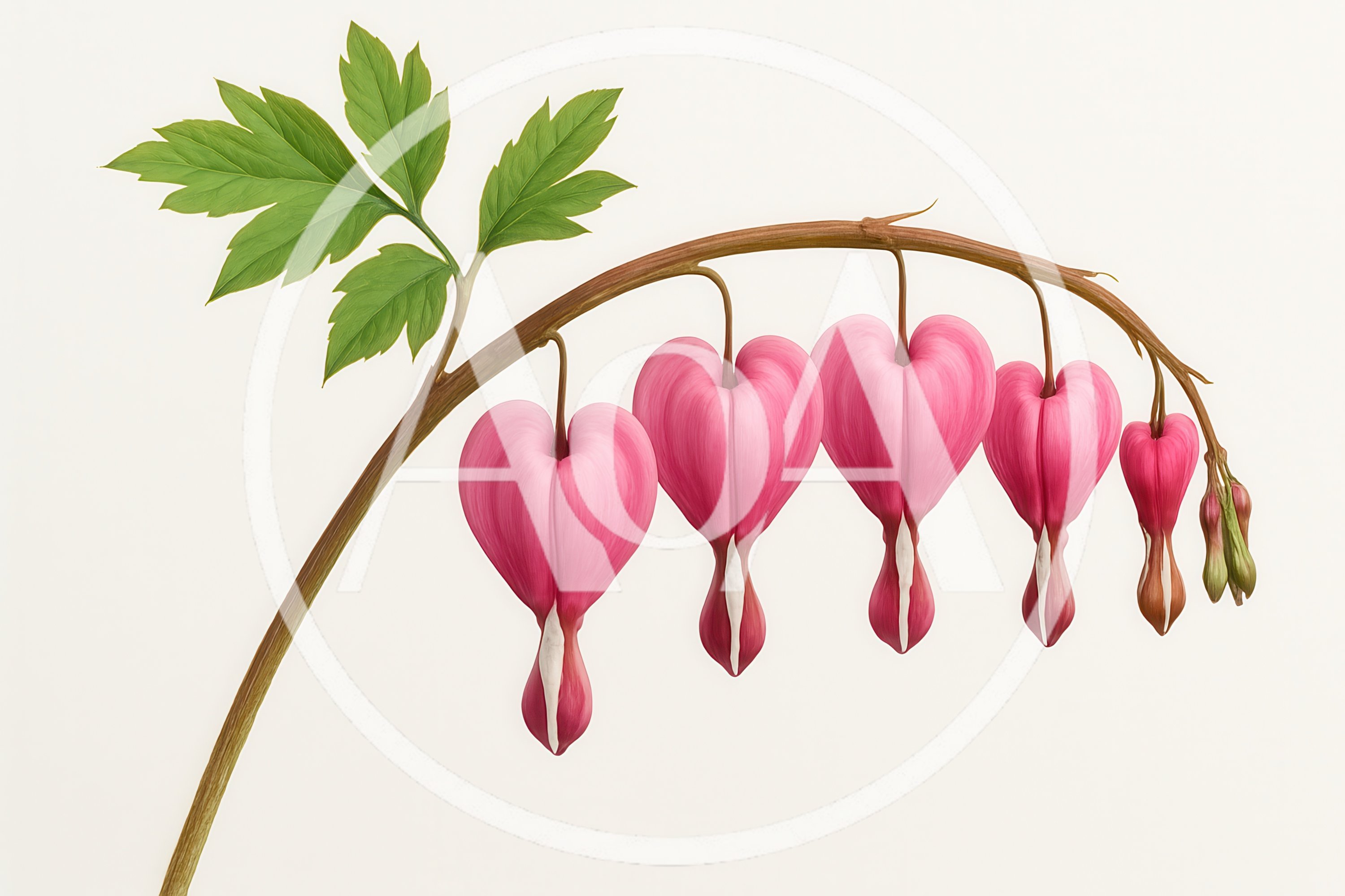 Bleeding Heart Flowers Hanging From A Stem