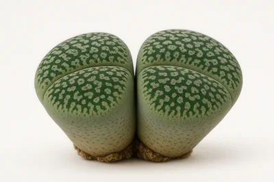 Lithops Living Stone Succulent Plant Isolated On White