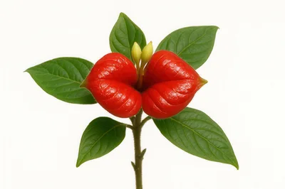Psychotria Elata Hot Lips Flower Isolated On White