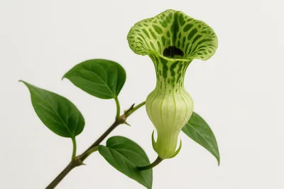 Aristolochia Salvadorensis Flower Against White Background