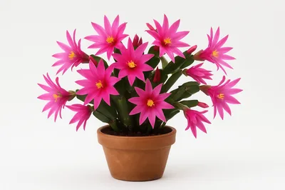 Potted Hatiora Gaertneri Easter Cactus With Vibrant Pink Flowers