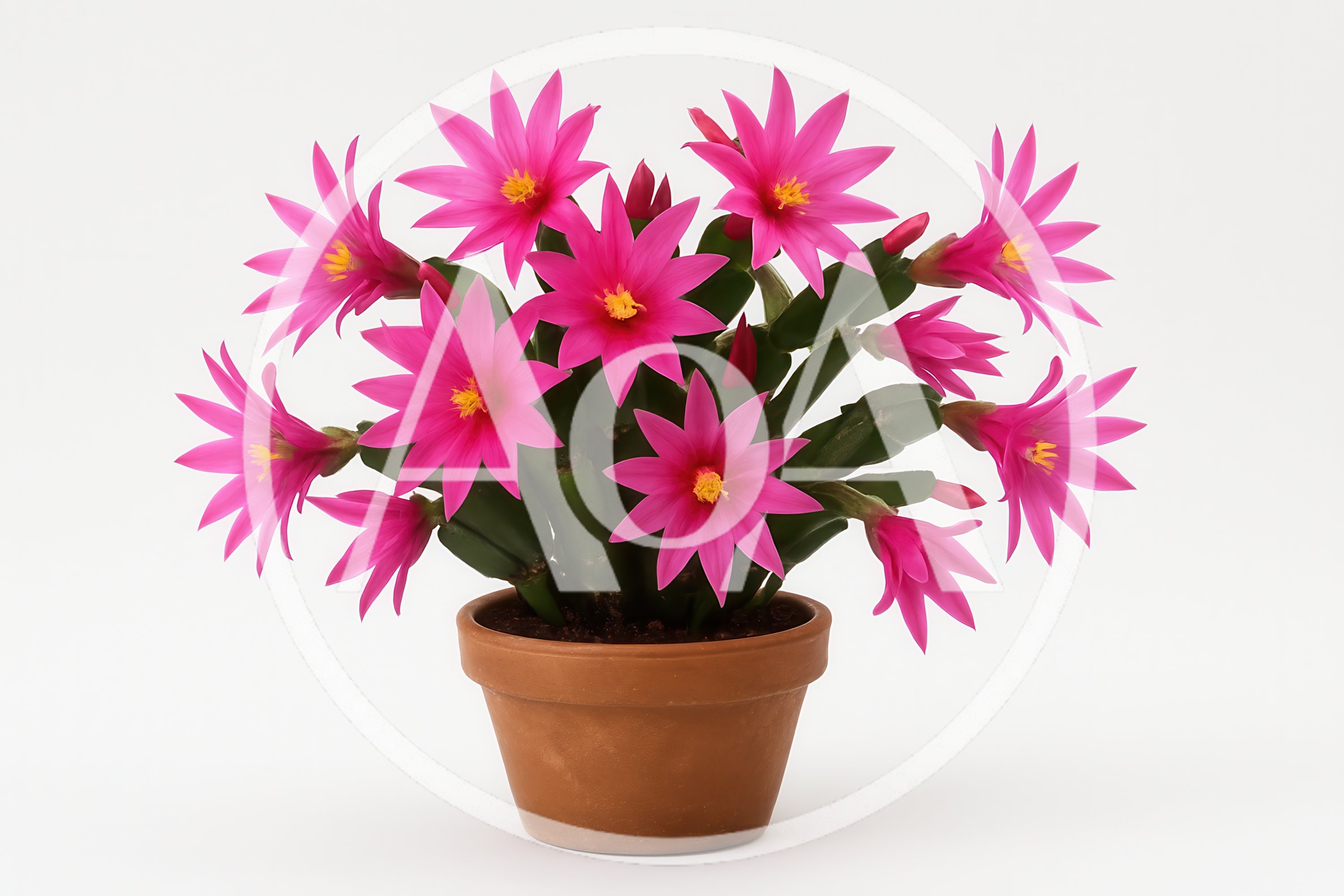 Potted Hatiora Gaertneri Easter Cactus With Vibrant Pink Flowers