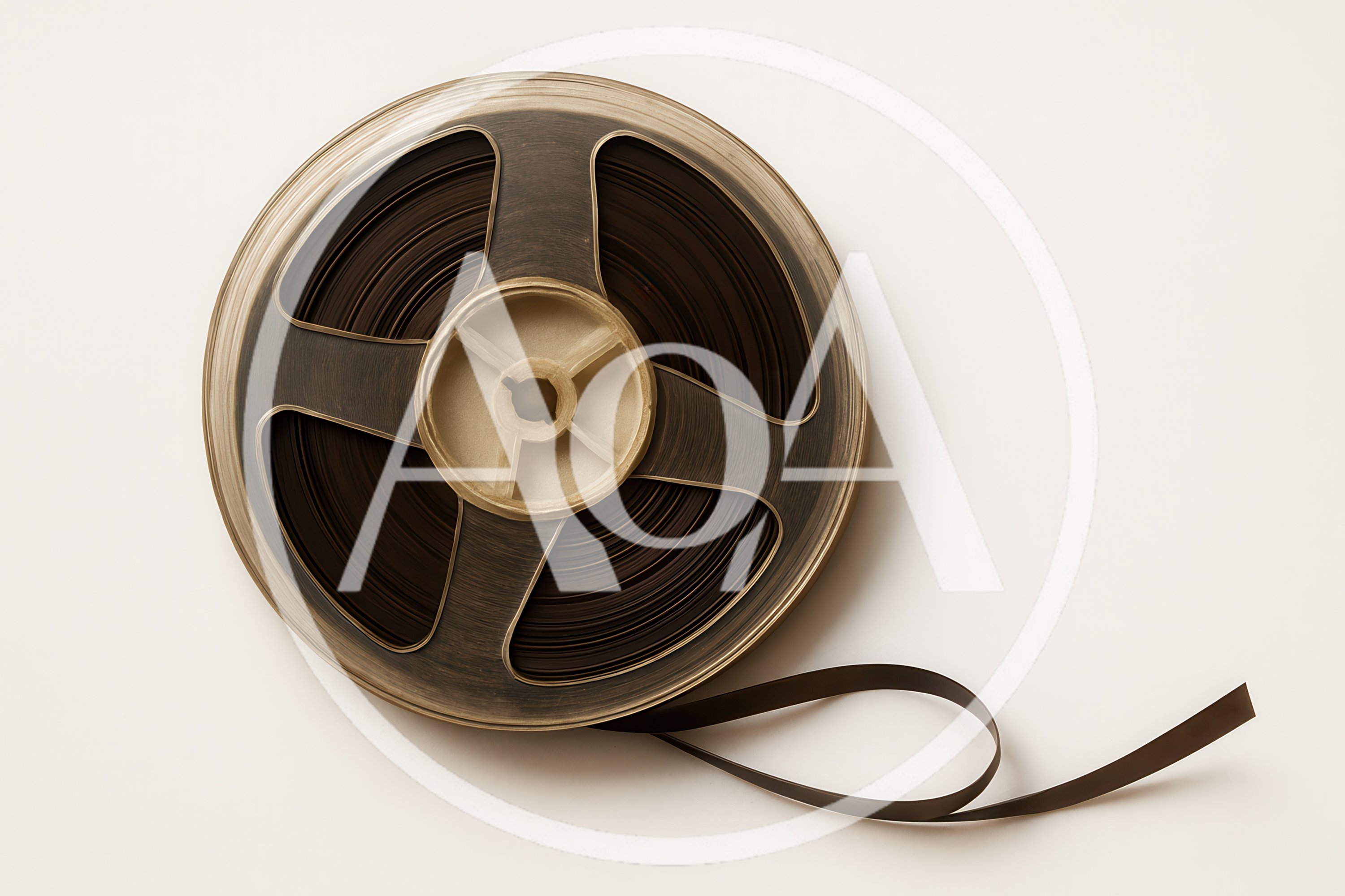 Vintage Magnetic Audio Tape Reel On White Background