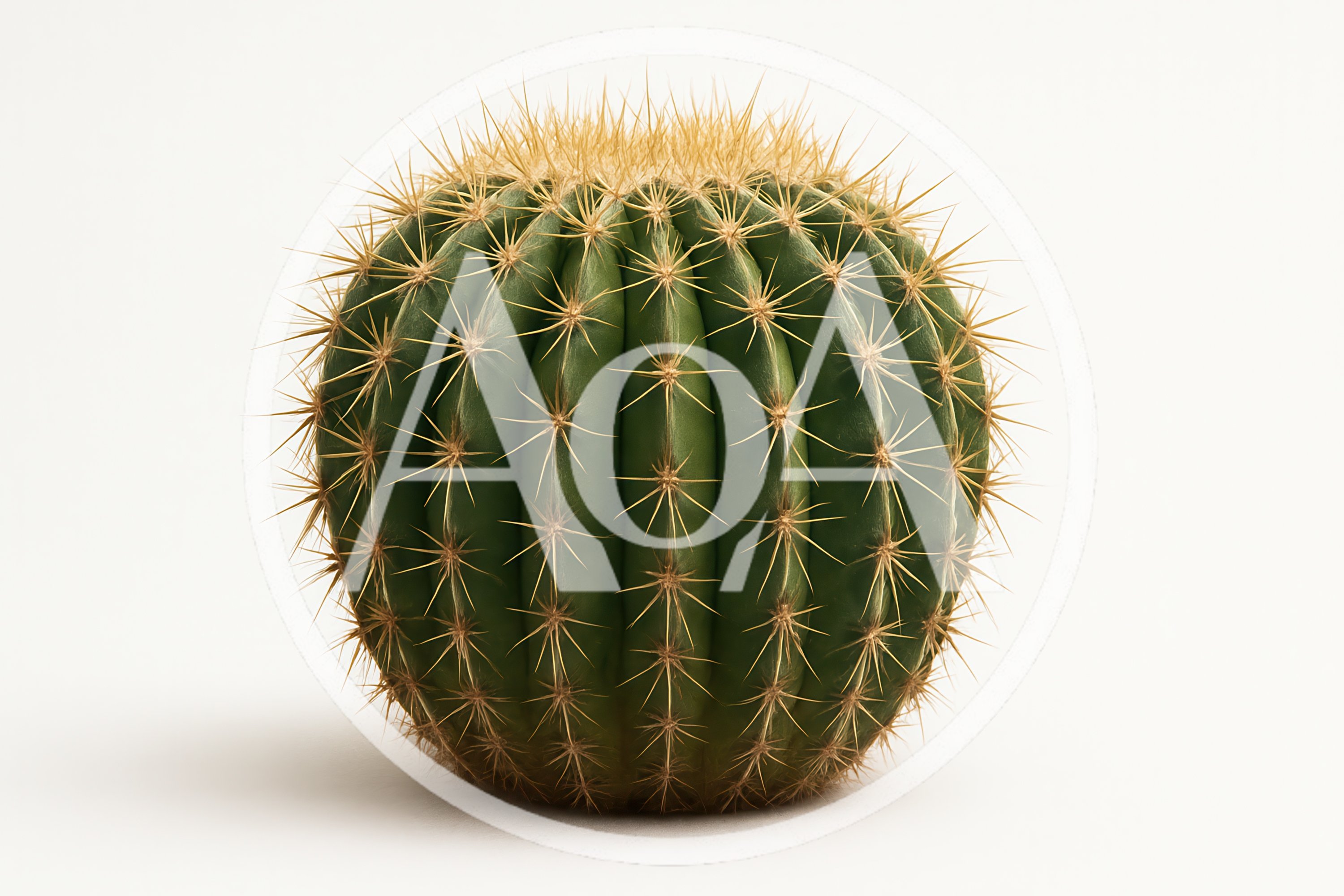 Golden Barrel Cactus Isolated On White Background