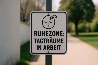 Quiet Zone Sign With Daydreaming Icon In A Park
