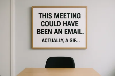 Office Wall Art With Humorous Meeting Quote