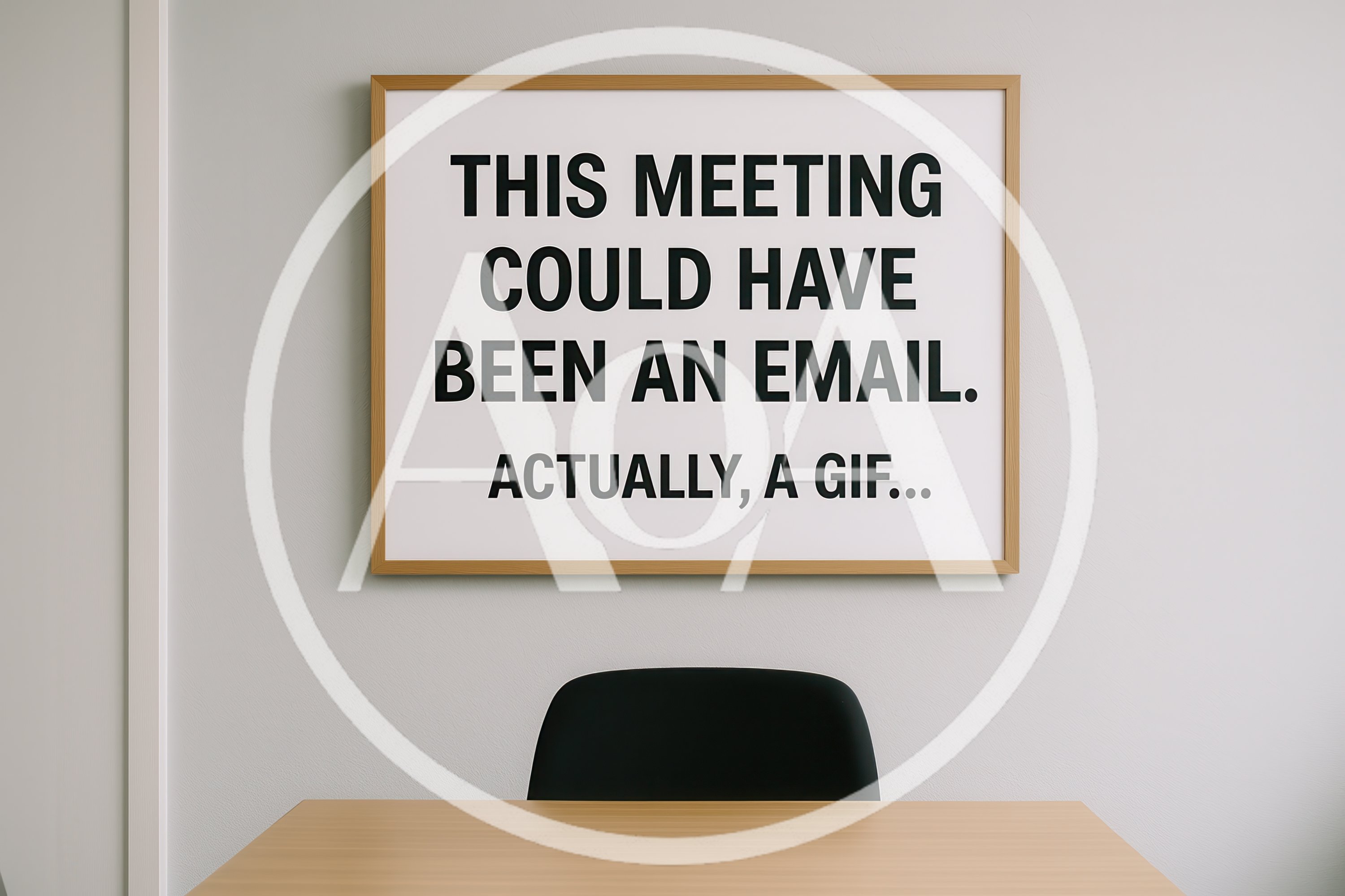Office Wall Art With Humorous Meeting Quote