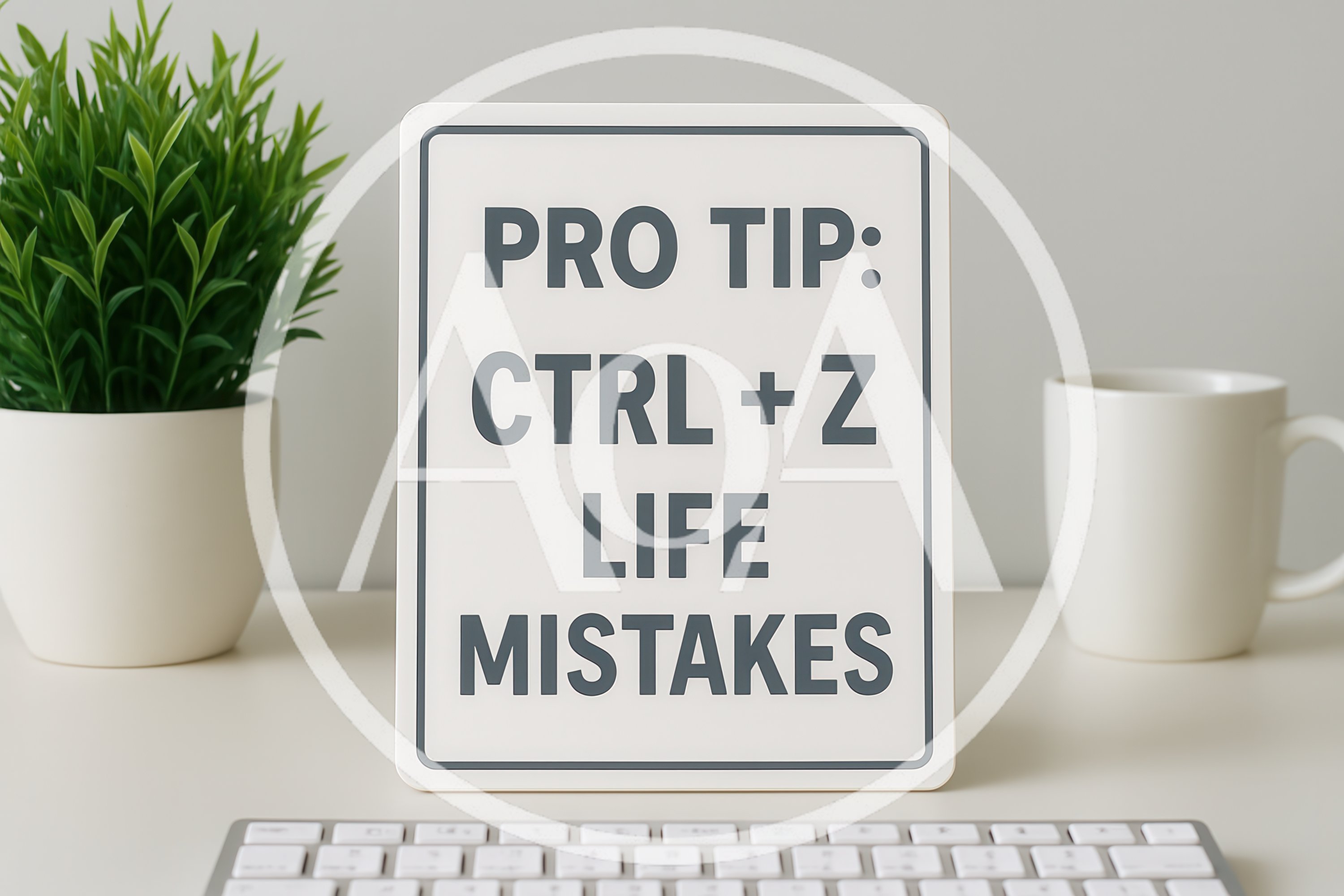 Pro Tip Ctrl Z Life Mistakes Sign on Desk