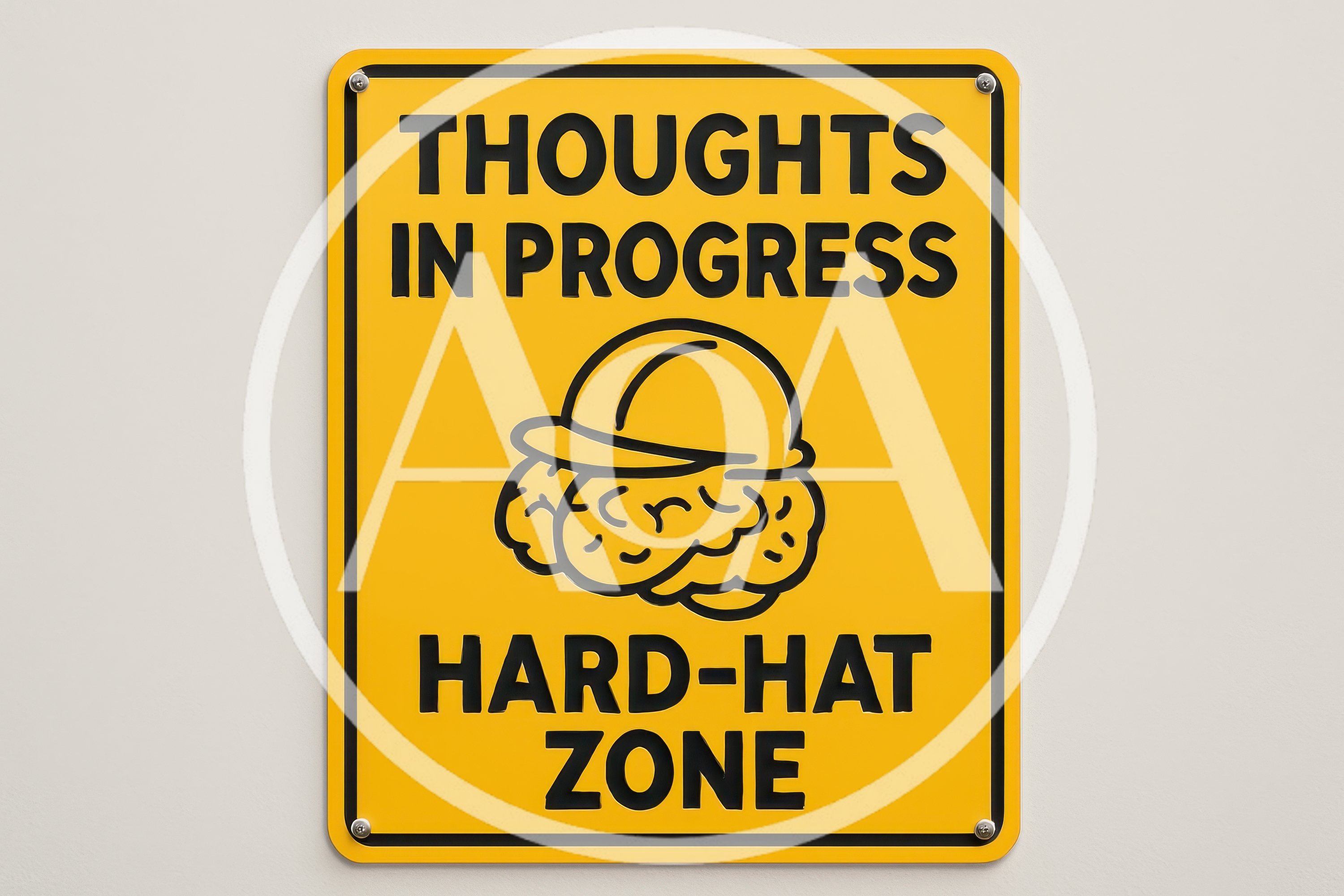 Thoughts In Progress Hard Hat Zone Sign