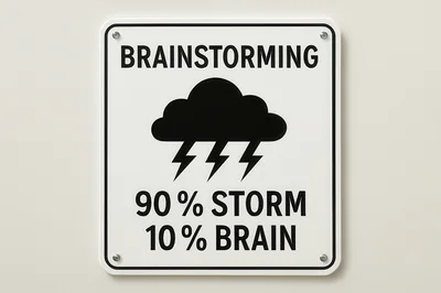 Brainstorming Sign With Storm Cloud Graphic