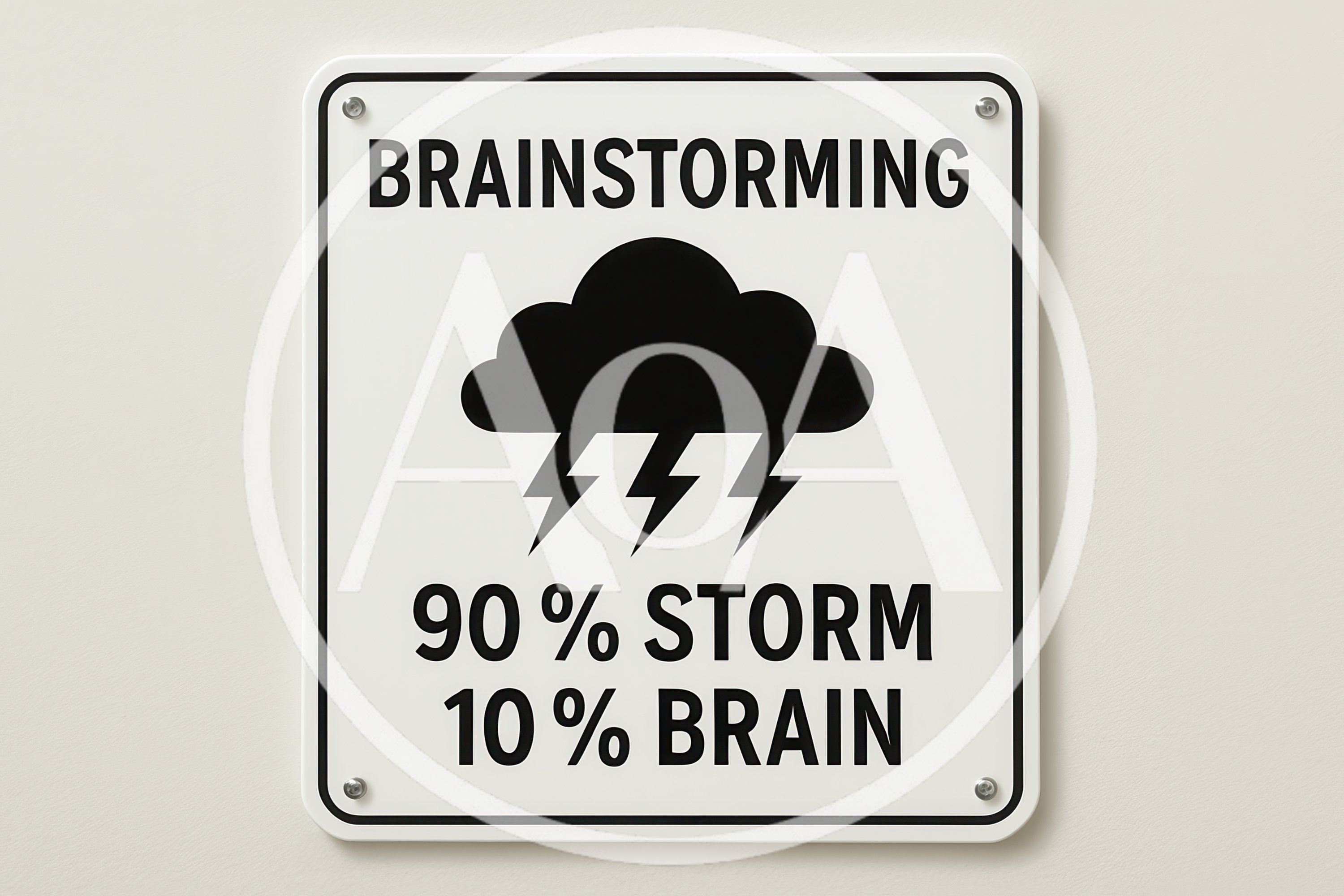 Brainstorming Sign With Storm Cloud Graphic