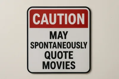 Caution May Spontaneously Quote Movies Sign