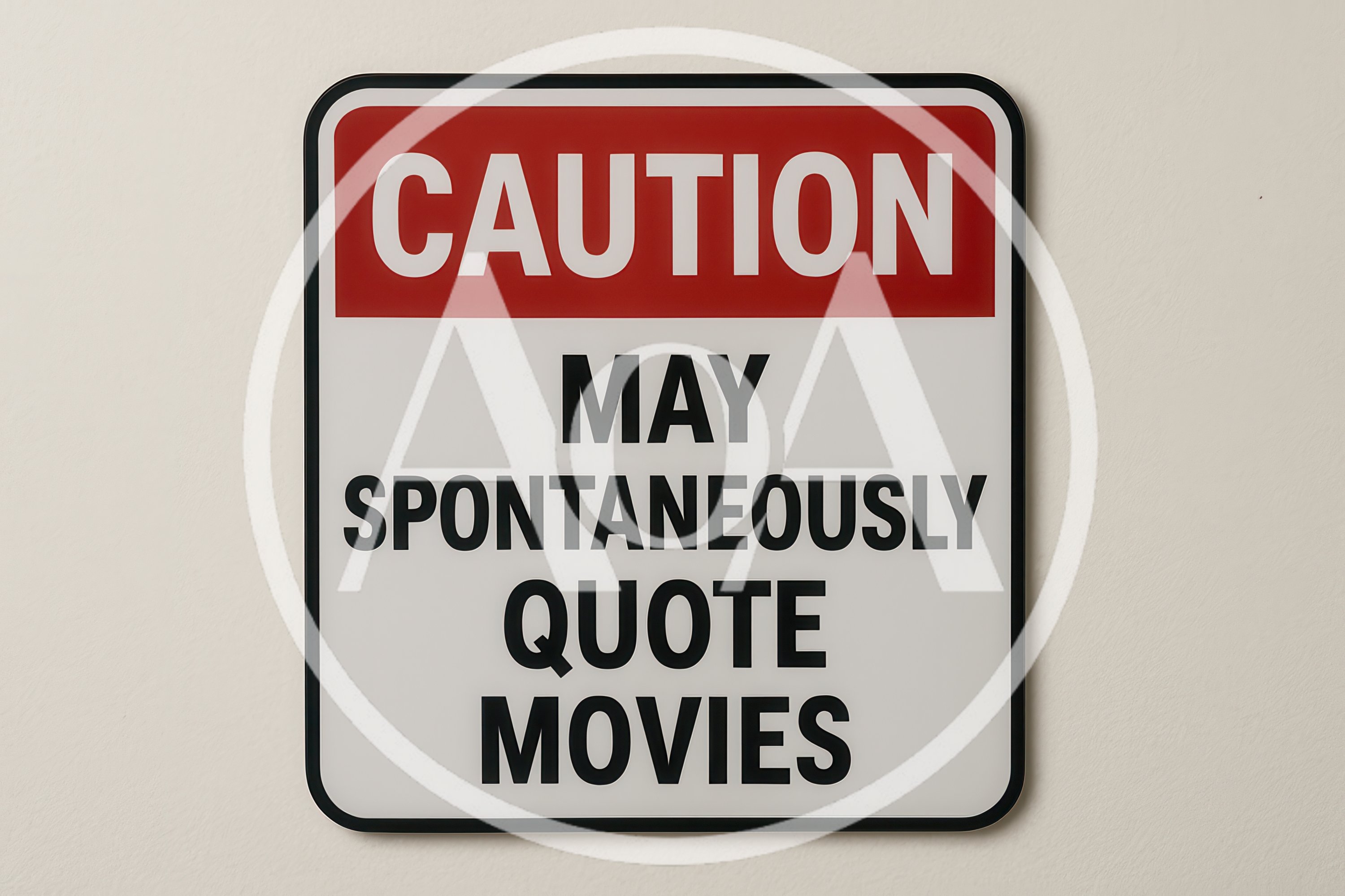 Caution May Spontaneously Quote Movies Sign