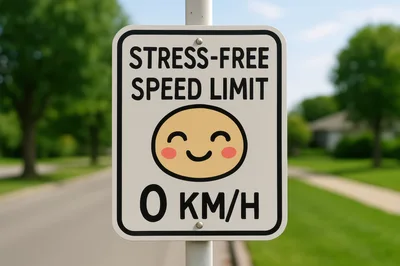 Stress Free Speed Limit Sign In Residential Neighborhood