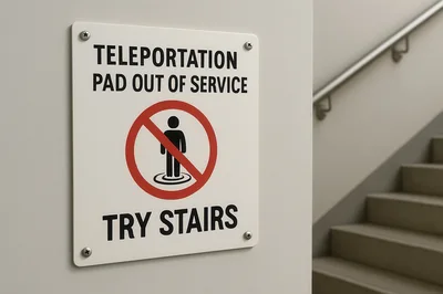 Sign Indicating Teleportation Pad Out Of Service