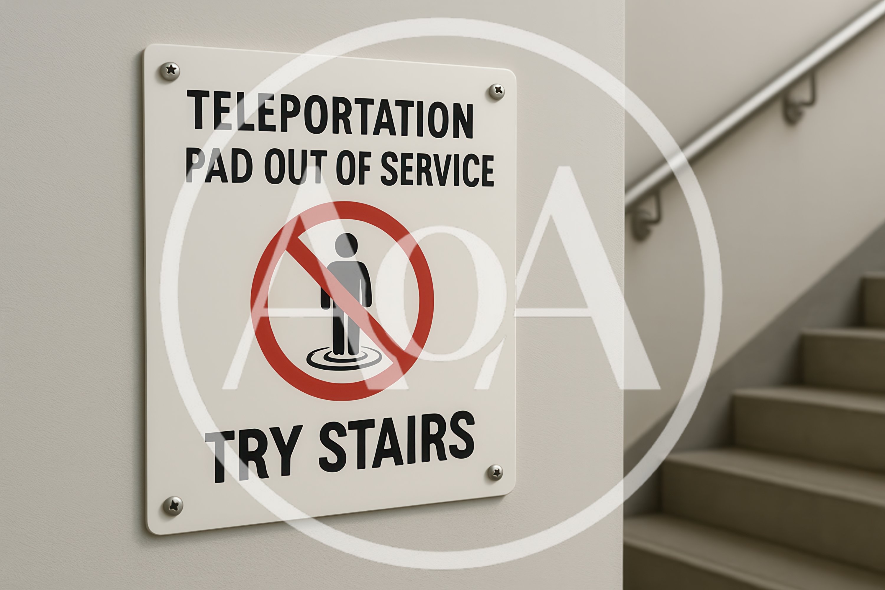 Sign Indicating Teleportation Pad Out Of Service