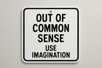 Out Of Common Sense Use Imagination Sign
