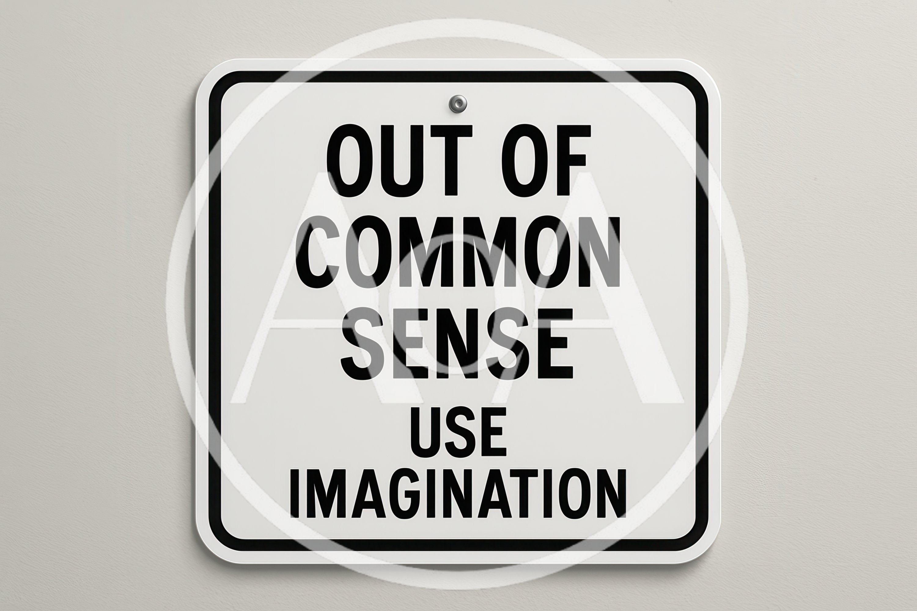 Out Of Common Sense Use Imagination Sign