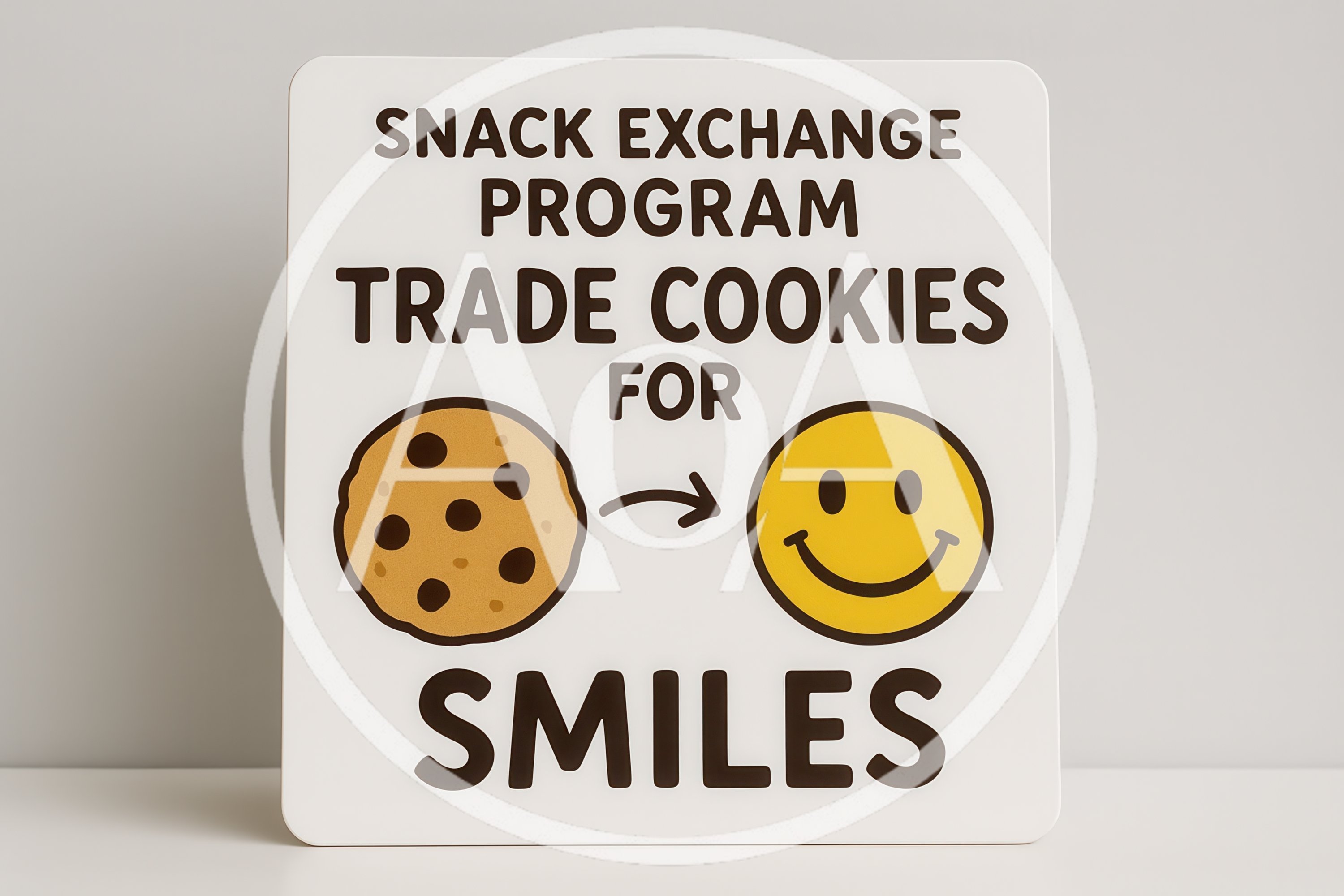Snack Exchange Program Sign With Cookie And Smiley Face