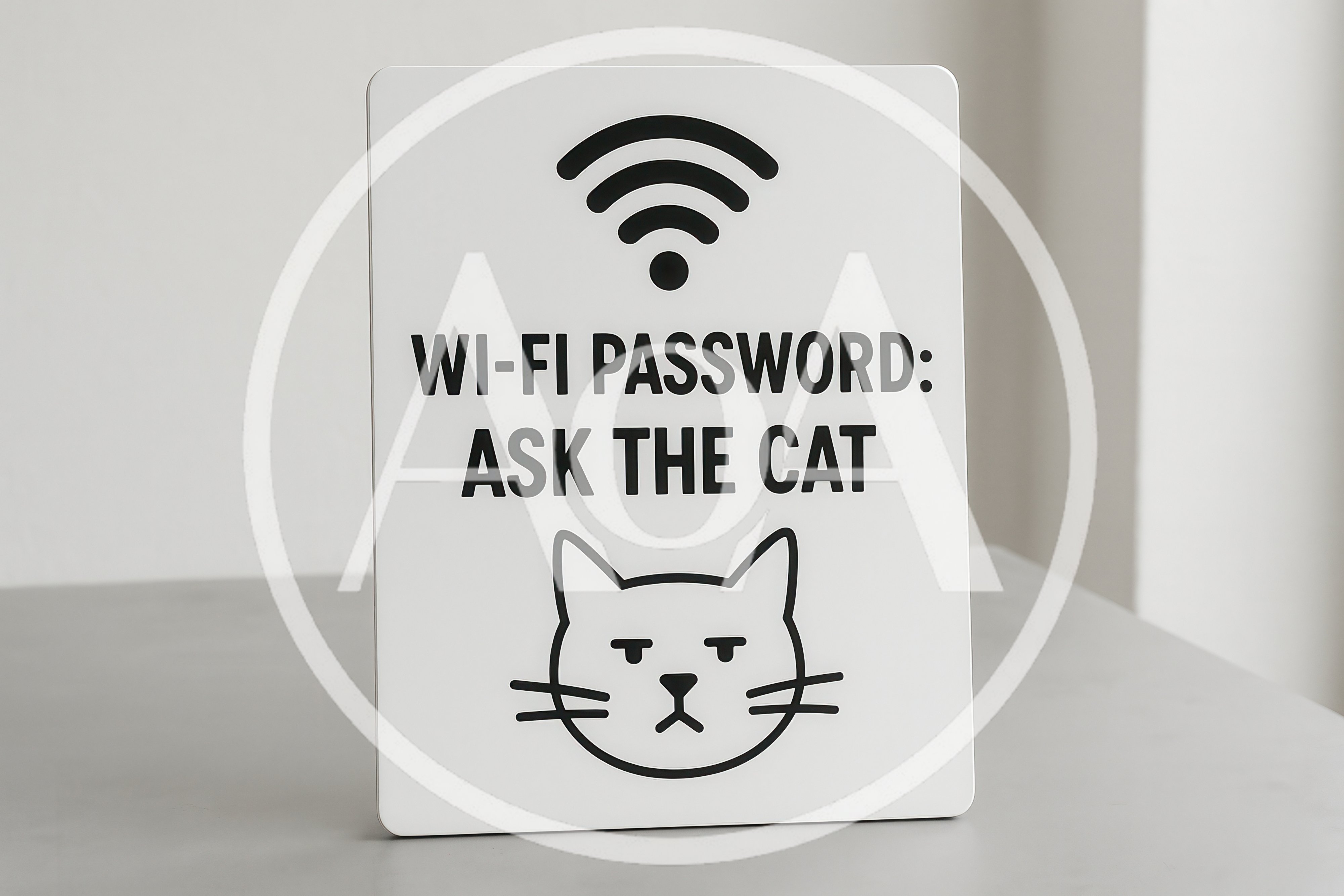 Wi-Fi Password Ask The Cat Sign