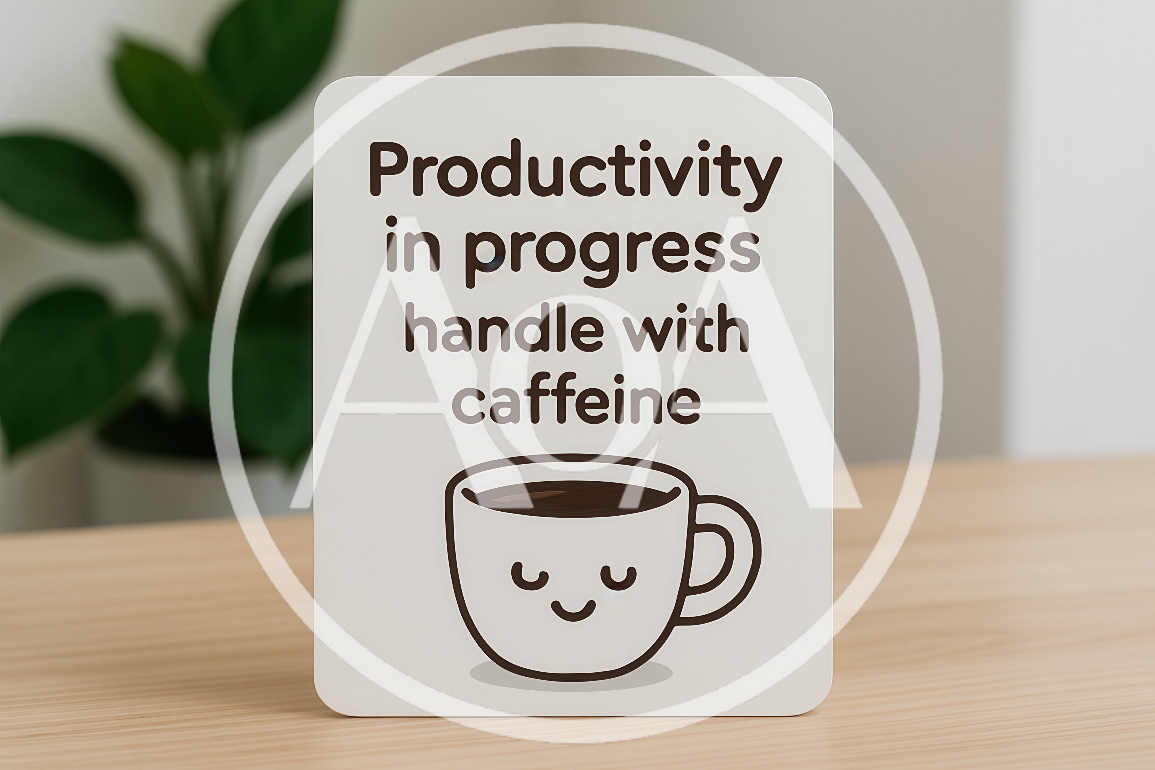Productivity In Progress Handle With Caffeine Sign