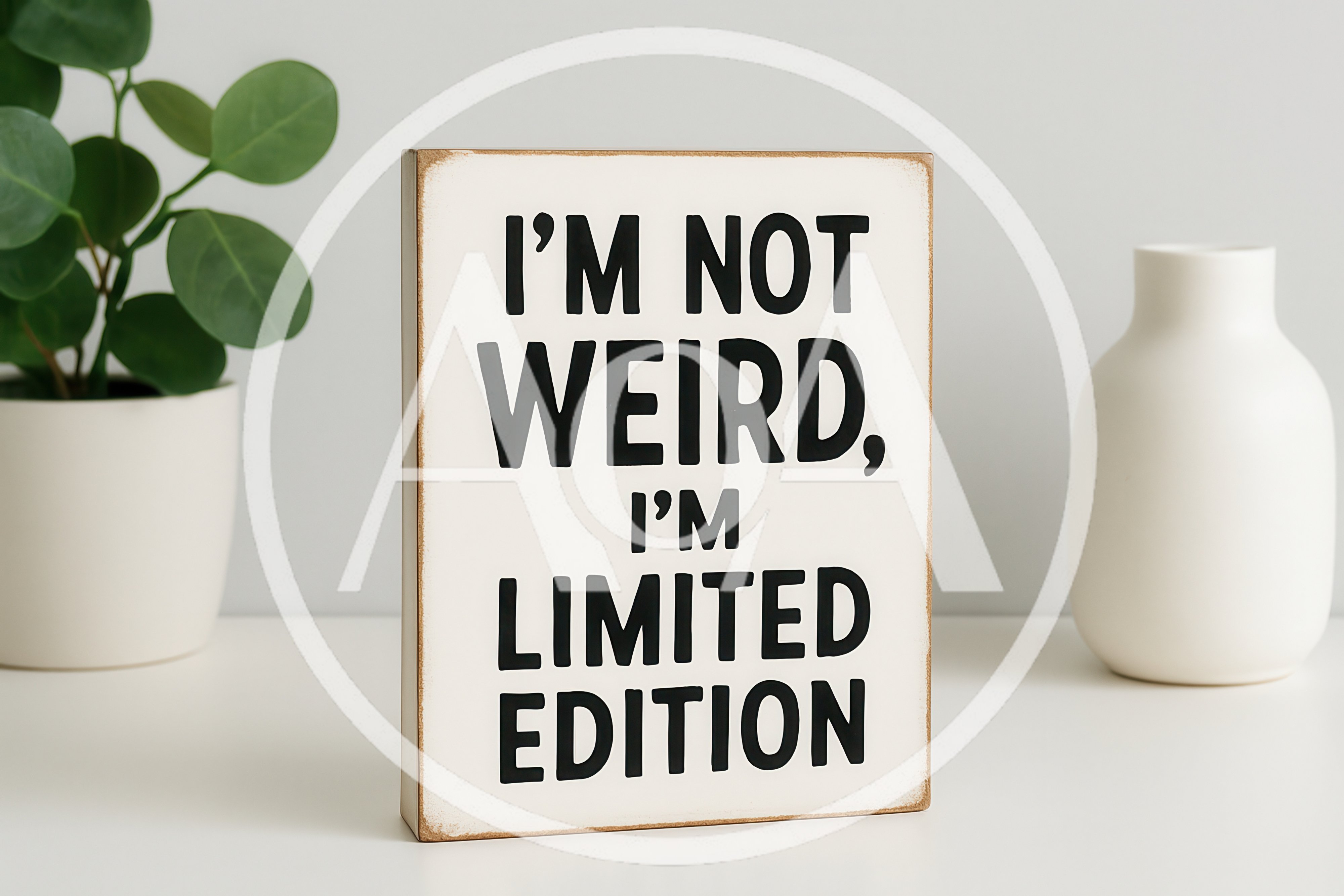 Wooden Sign With Funny Quote On White Table