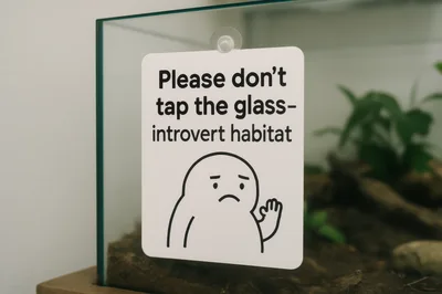 Humorous Sign On Glass Habitat For Introverts