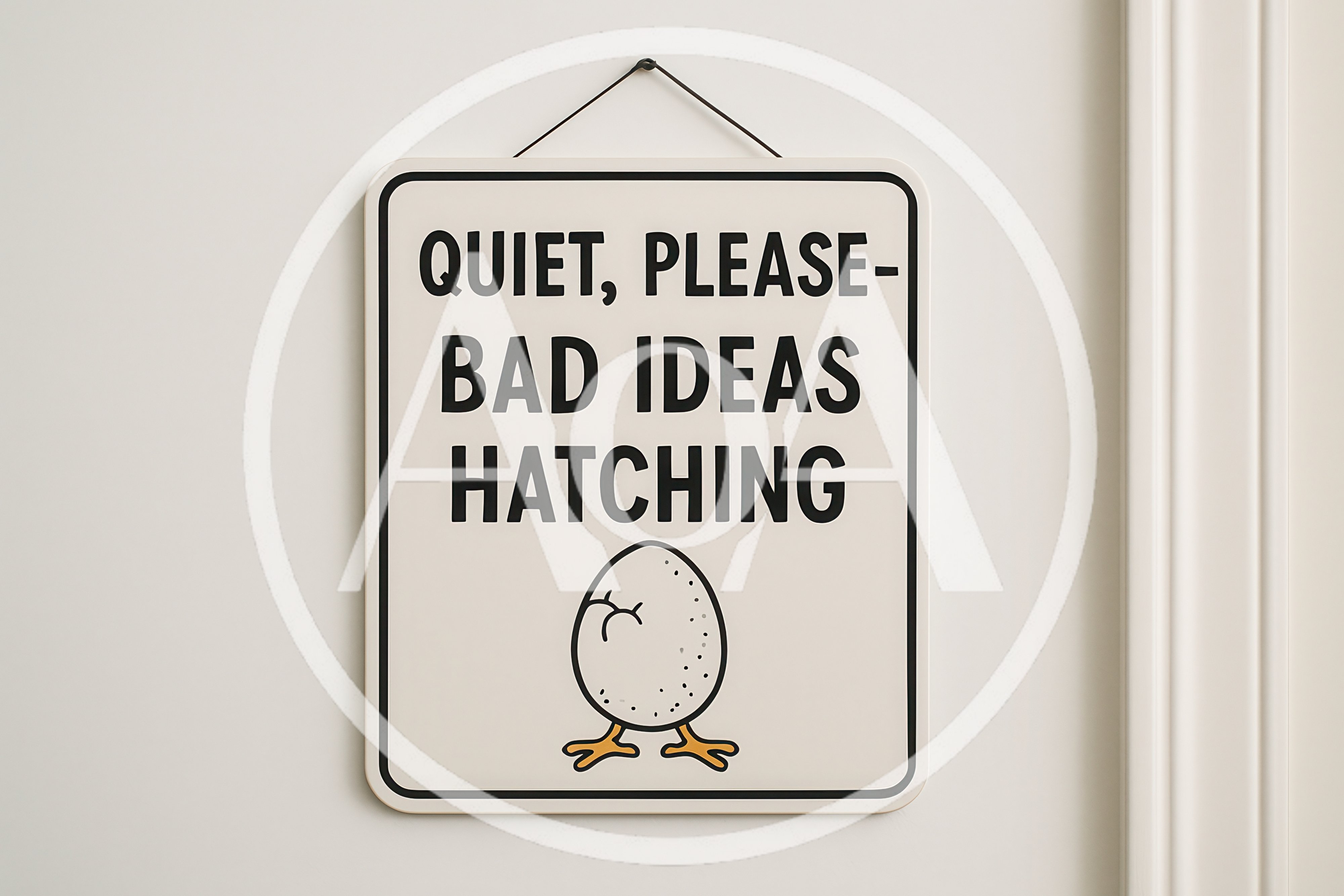 Humorous Sign Hanging On A Plain White Wall