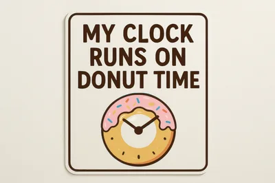 Donut Time Wall Sign With Clock Hands