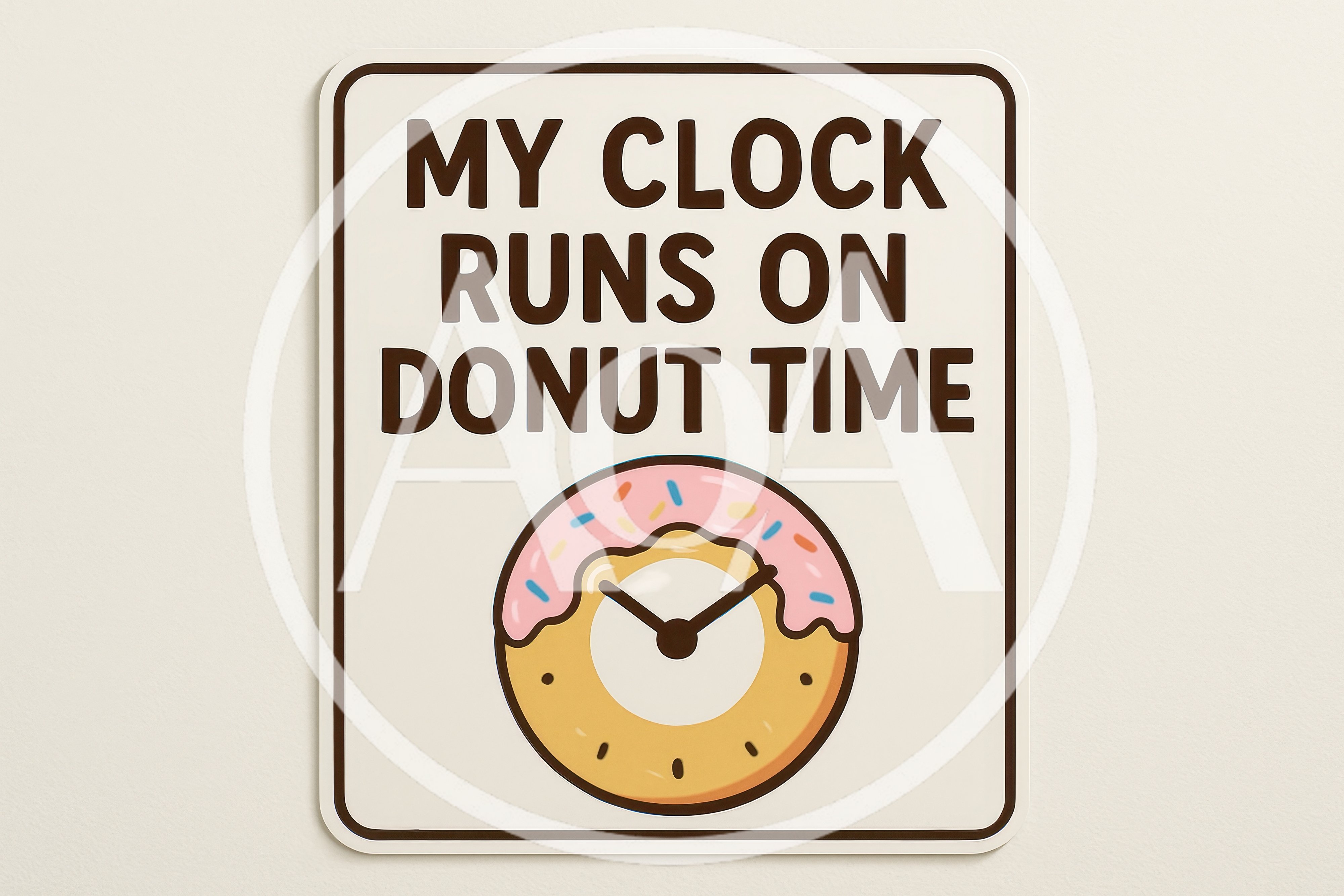 Donut Time Wall Sign With Clock Hands