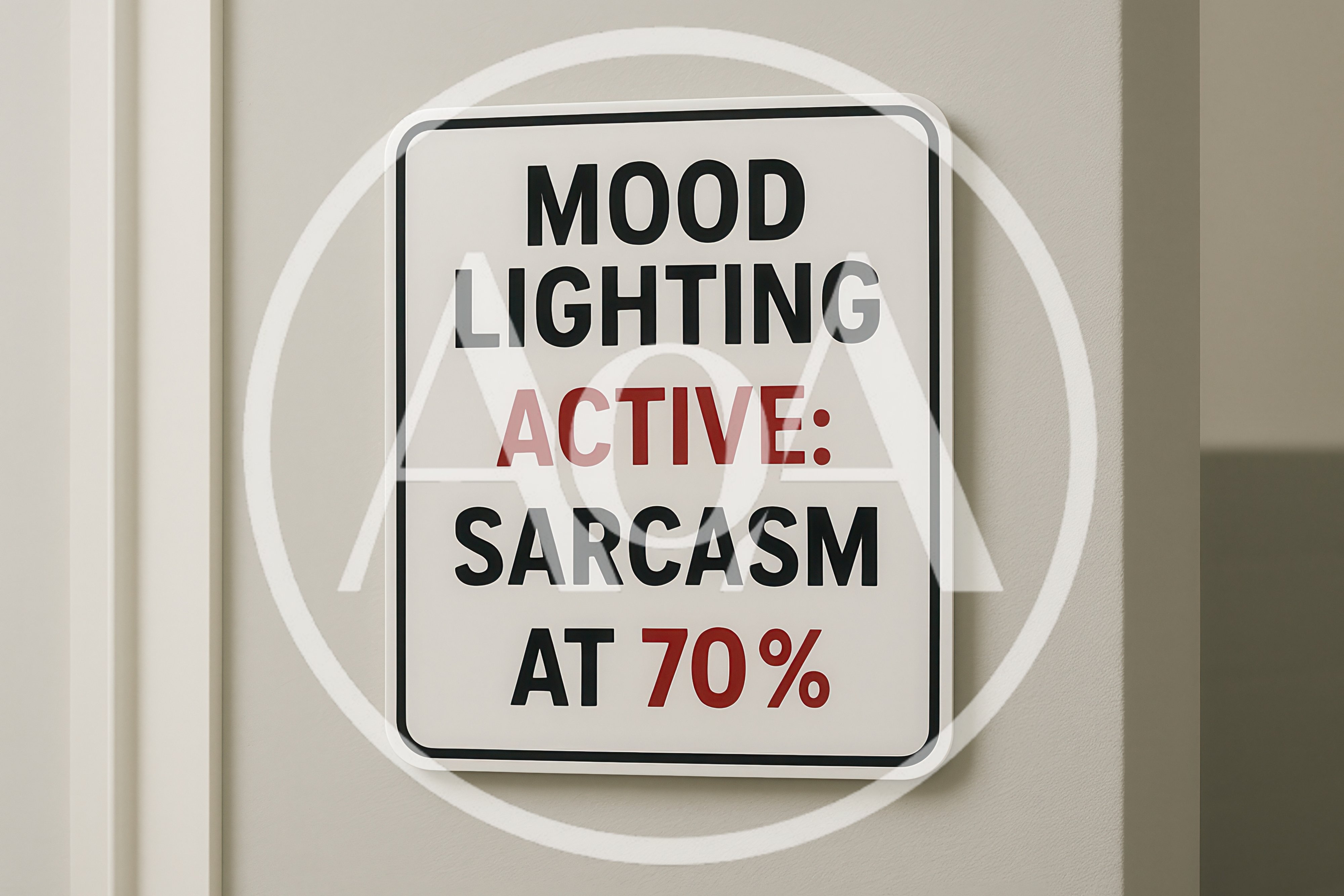Mood Lighting Active Sarcasm At 70 Percent Sign