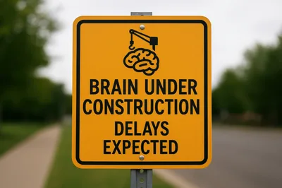 Brain Under Construction Road Sign