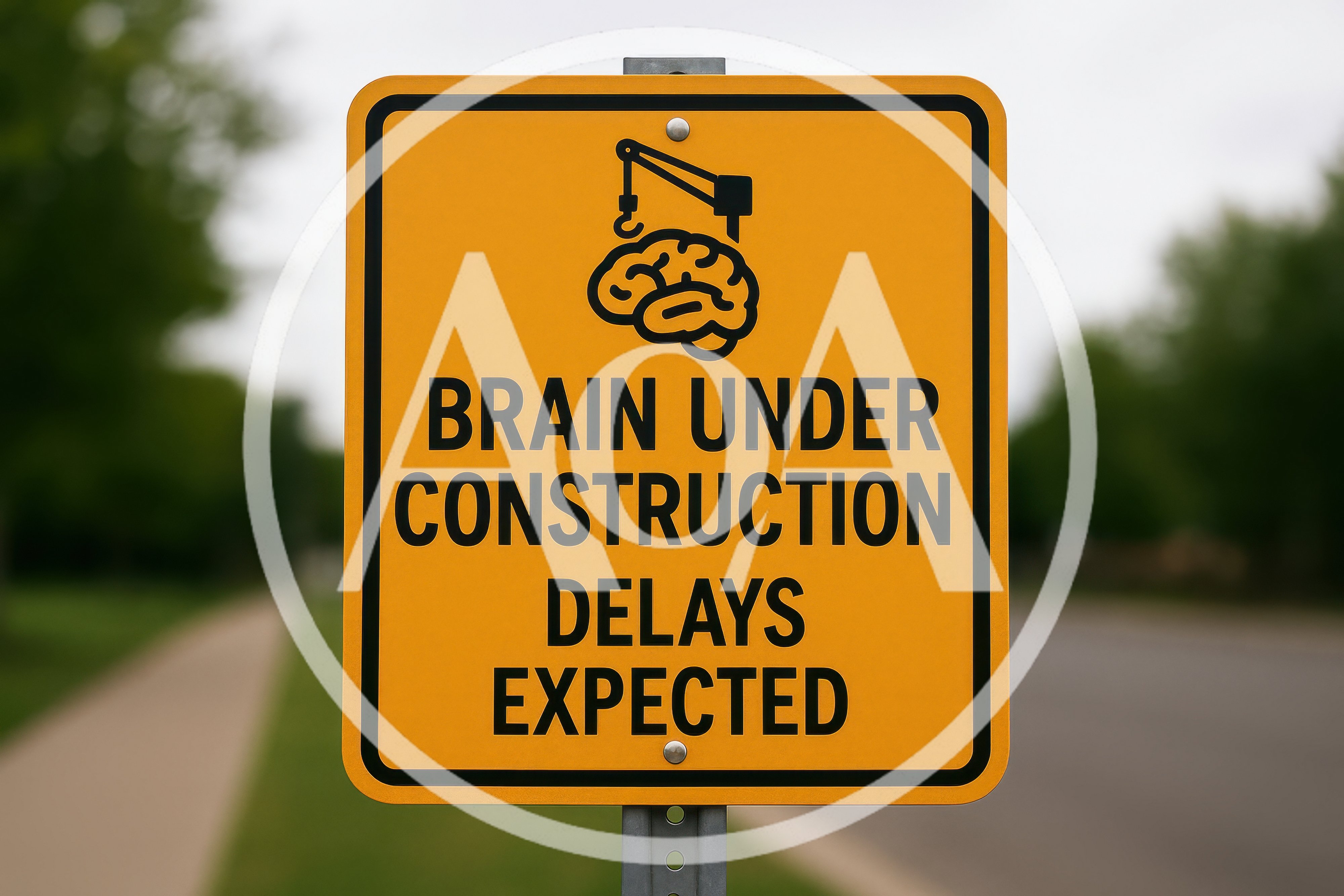 Brain Under Construction Road Sign