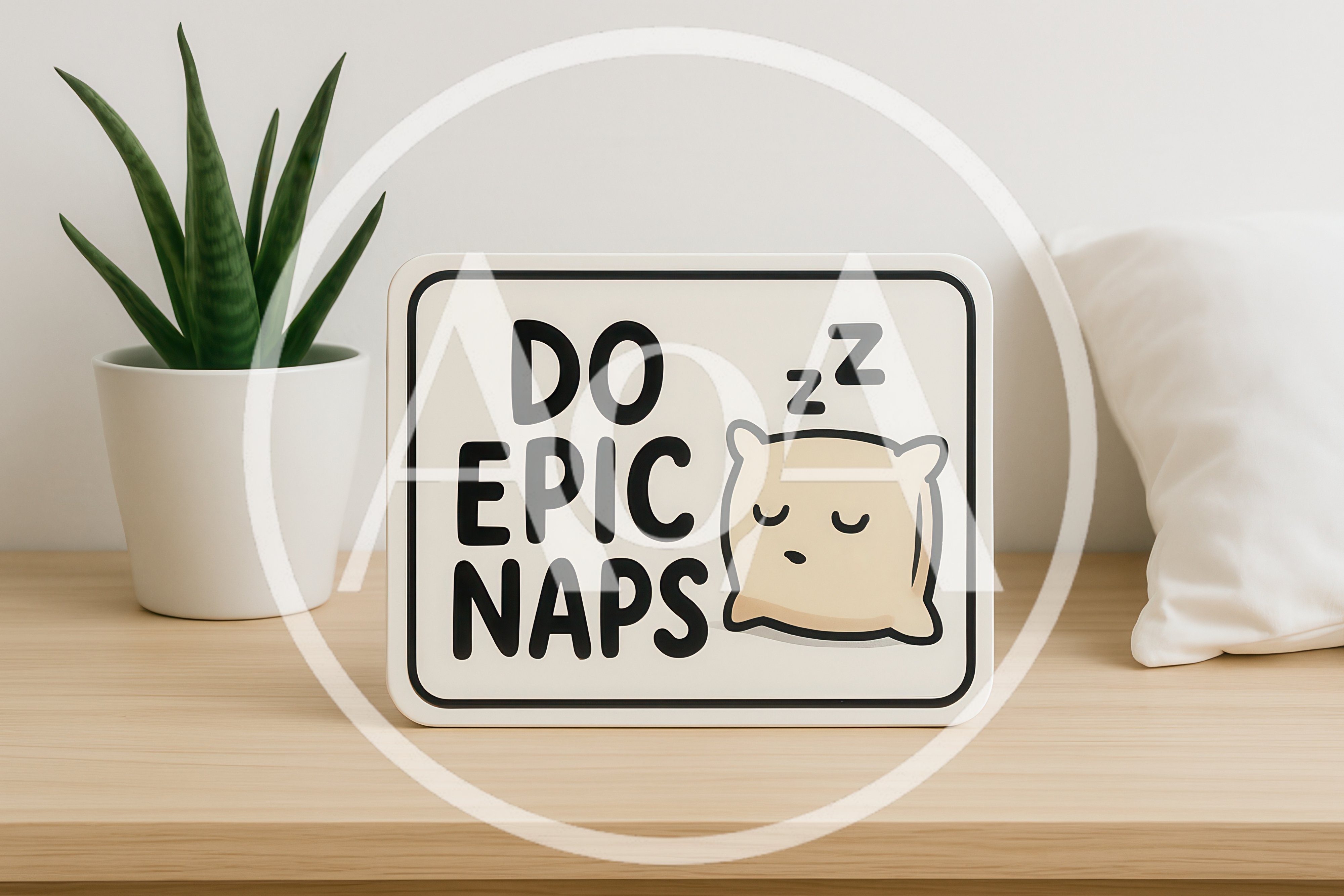 Decorative Sign With Do Epic Naps Text On Desk