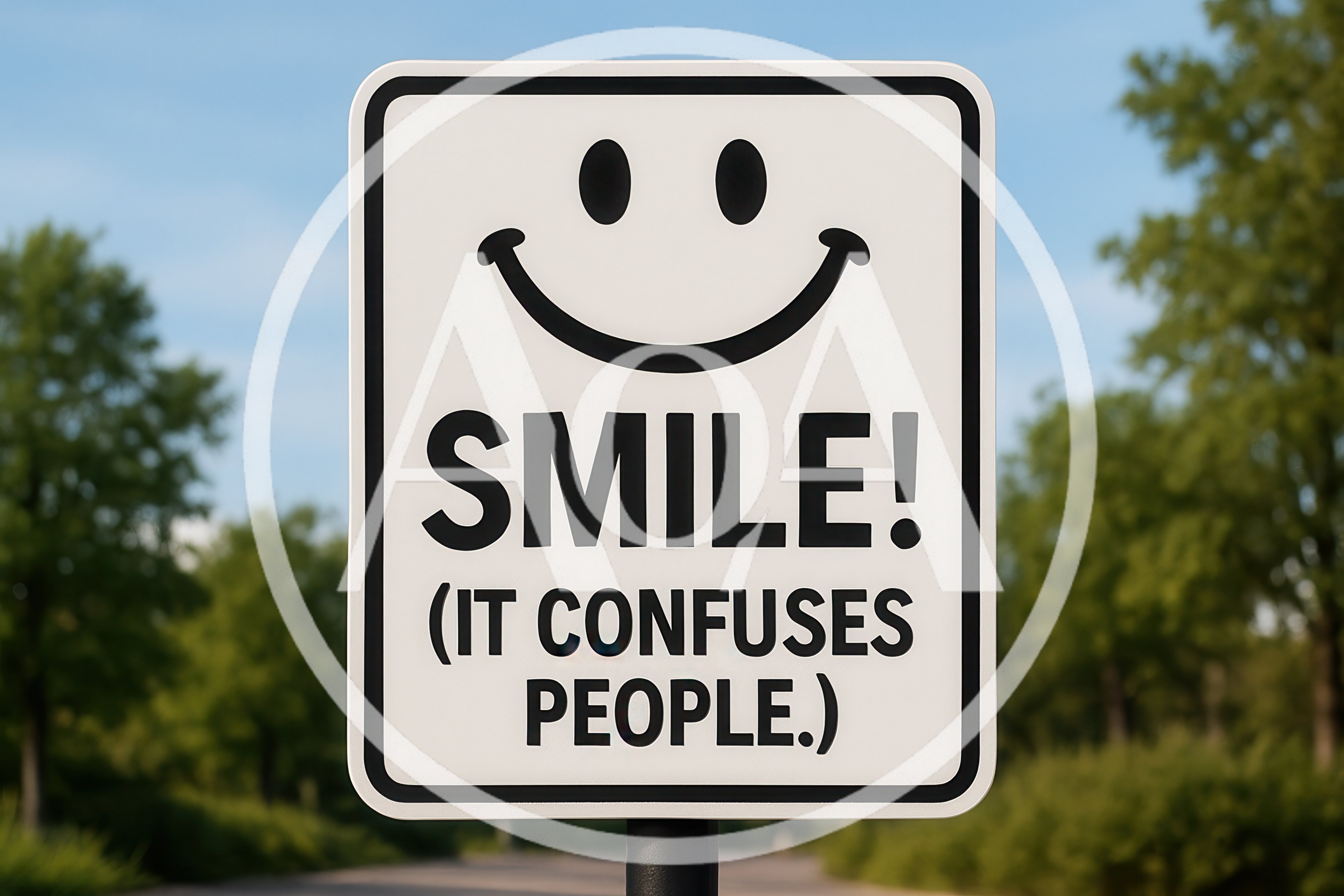 Smile It Confuses People Sign Outdoors