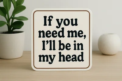 Inspirational Quote Sign On A Wooden Desk