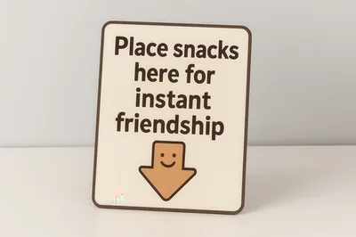 Sign Encouraging Snack Donations For Friendship